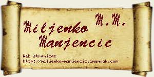 Miljenko Manjenčić vizit kartica